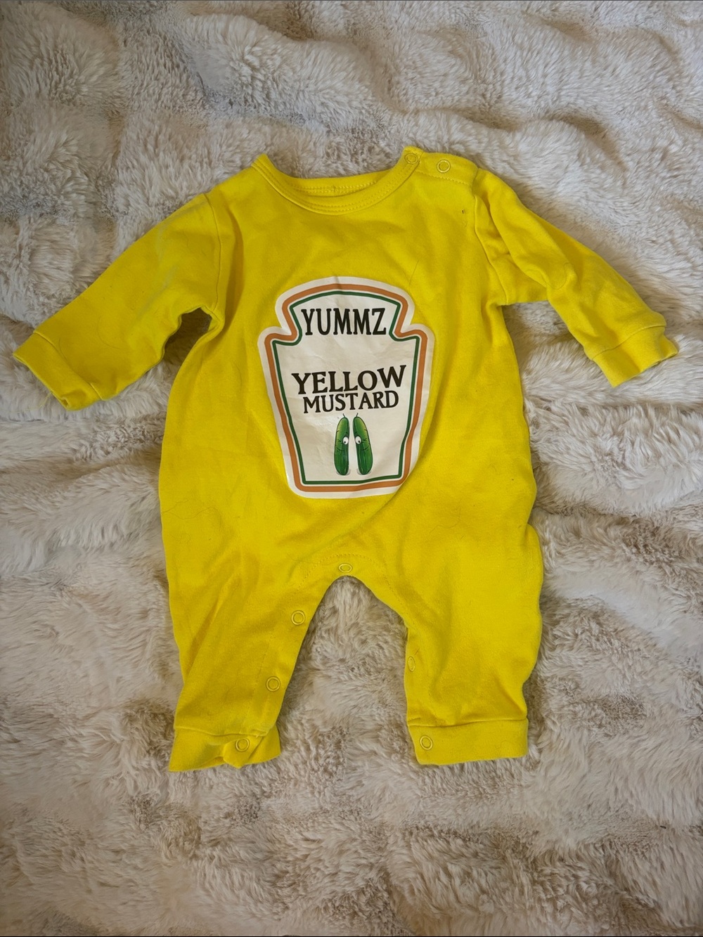 Yellow Mustard Graphic Baby One-Piece